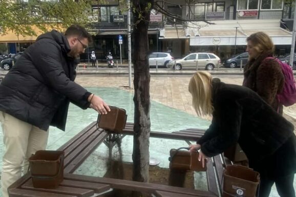 Τα οργανικά απόβλητα μετατράπηκαν σε φυσικό λίπασμα για τα δέντρα της πλατείας της Θέρμης
